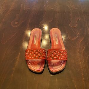 Manolo Blanik Red slides.